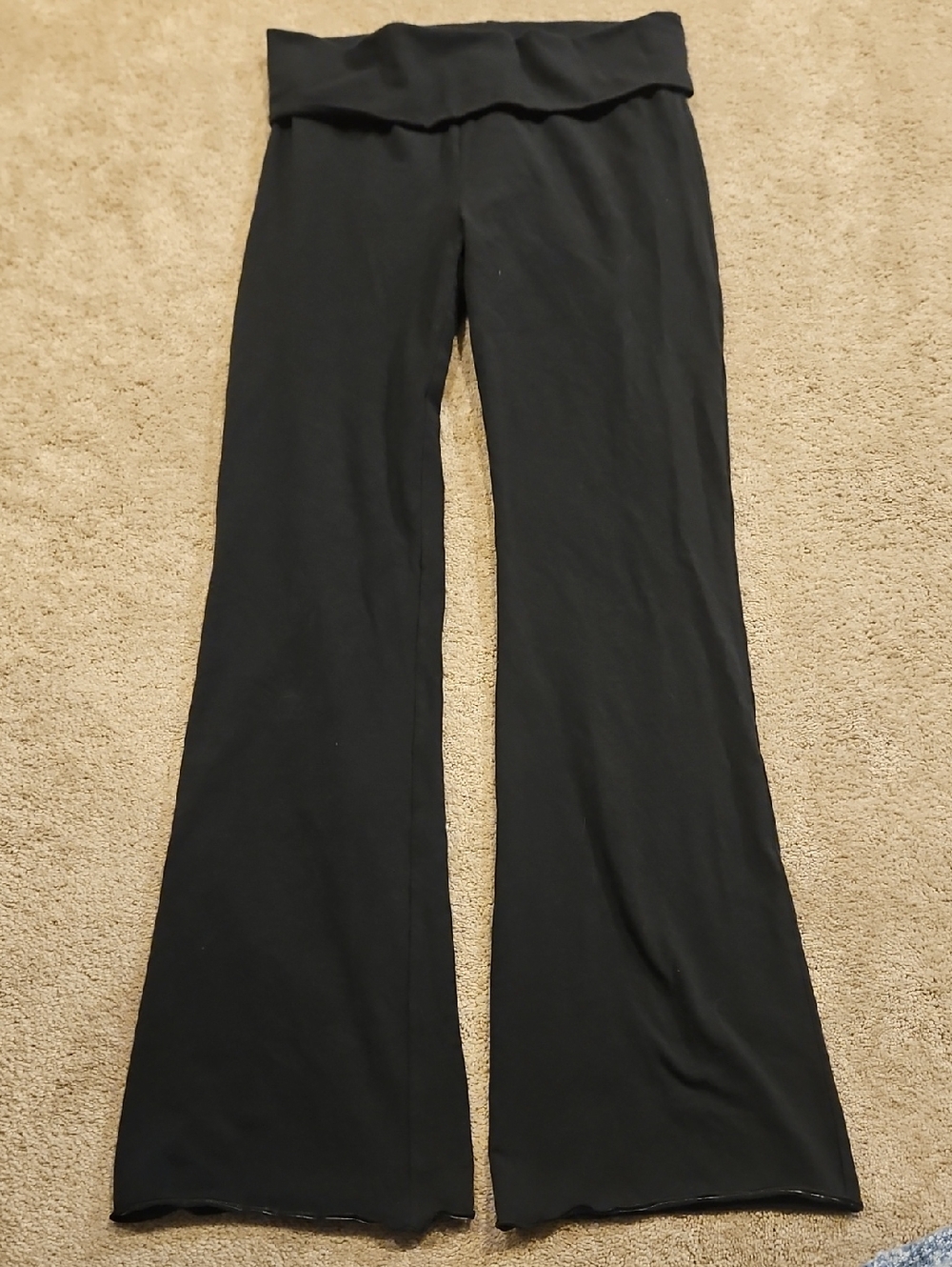 SKIMS Black Fold-Over Waist Flare Pants